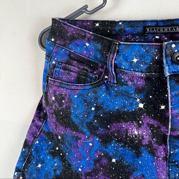 Blackheart Galaxy Space Print Shorts Size 9 - Picture 2 of 4
